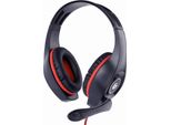 Gembird Gembird GHS-05-R Cuffie/Cuffie Cablate Head-Band Gaming Nero, Rosso