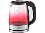 Bollitore In Vetro Da 1,7 Litri Illuminazione A Led Protezione Anti-Secchezza , Rosso