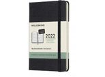 Moleskine Calendario Settimanale 12 Mesi 2022 - Orizzontale - Copertina Rigida - Calendario Tedesco - 1 Settimana = 1 Pagina - Nero - Tasca (9X14)
