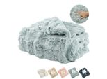Coperta Grigia Di Peluche Per Il Divano Coperta Super Morbida Per Il Soggiorno Coperta Di Flanella Per Il Divano Coperta Di Lancio Coperta Per Il Letto Divano Camera Da Letto Ufficio 160X200Cm