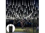 192 Led Meteor Shower Rain Lights Bianco Impermeabile Icicle Fairy Lights Giardino Party Decorazione Di Natale