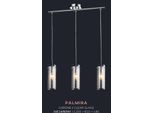 Palmira Lampada A Sospensione 3Xe14/40W, Argento, L: 61 W: 14 H: 120 Cm, Attacco E14, Dimmerabile