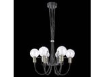 Lampada A Sospensione Abrazo 6Xe14/40W, Ottone Satinato/Chiaro, Ø: 61 H: 100 Cm, Attacco E14, Dimmerabile
