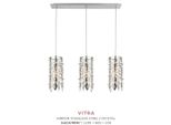 Lampada A Sospensione Vitra 3Xe14/40W, Argento/Chiaro, L: 60 W: 10 H: 120 Cm, Attacco E14, Dimmerabile
