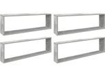 Vidaxl Mensole A Cubo 4 Pz. Grigio Cemento 100X15X30 Cm Materiale A Base Di Legno