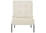 Poltrona Relax 65X79X87 Cm In Velluto Bianco Panna
