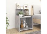 Comodini 2 Pz. Grigio Cemento 40X35X60 Cm Materiale A Base Di Legno
