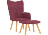 Vidaxl Poltrona Relax Con Sgabello In Tessuto Rosso Vino