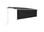 Tenda Automatica Con Tenda A Rullo Led Con Sensore Di Vento 4X3 M Antracite