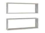 Vidaxl Mensole A Cubo 2 Pz. Grigio Cemento 80X15X26,5 Cm Materiale A Base Di Legno