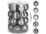 Baubles Natalizi Albero Di Natale Baubles Natalizi 20 Pezzi Fino A 4 Cm - Grigio