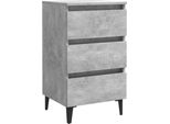 Comodino Con Gambe In Metallo Grigio Cemento 40X35X69 Cm
