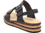 Rieker Sandalo Donna Sandalo Slingback Tacco A Zeppa Fibbia 62950, Dimensione:42 Eu, Colore:Nero