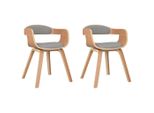 Vidaxl Sedie Da Pranzo 2 Pz. Bentwood E Tessuto Color Taupe