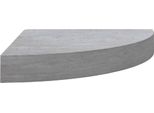 Vidaxl Scaffale Scorrevole Ad Angolo Grigio Cemento 25X25X3,8 Cm Mdf