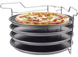 Michelino Set 5 Pezzi Per Pizza 4 Teglie Rotonde Per Pizza+Supporto 10611