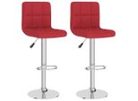 Vidaxl Sgabello Da Bar 2 Pezzi. Tessuto Rosso Vino