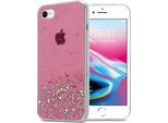 Custodia Cadorabo Per Apple Iphone 7 / 7S / 8 / Se 2020 Custodia Protettiva In Rosa Custodia Per Cellulare Custodia Tpu Custodia Glitter Cover Glitter