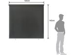 Jopassy Tenda Verticale 140 X 140 Cm Tenda Da Sole Per Balcone, Tenda Verticale Resistente Ai Raggi Uv, Protezione Dal Vento E Schermo Per La Privacy, In Metallo E Poliestere, Antracite