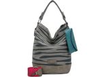 Fritzi Aus PreußEn Borsa A Tracolla Canvas Izzy07 Olga Hobo Bag Zebra Wild Cachi