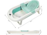 Jopassy Vasca Per Bambini Vasca Da Bagno Per Bambini Pieghevole Pieghevole Bagno Sicuro 3 In 1 0-6 Anni Con Piedi Portatile Con Rete Di Sicurezza Termometro Shampoo Tazza Verde
