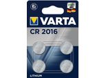Varta 06016 101 404 Batteria A Bottone Al Litio CR2016, 4 Pezzi