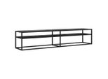 Vidaxl Mobile Tv Nero Effetto Marmo 200X40X40,5 Cm Vetro Temperato