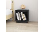 Vidaxl Comodino Grigio 40X30X40 Cm In Legno Di Pino Massiccio