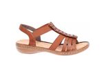 Rieker Sandalo Da Donna Sandalo Con Cinturino A T Intrecciato 60809, Misura:39 Eu, Colore:Marrone