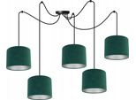 Lampada A Sospensione, Lampadario Da Soffitto, Cromo, Paralume In Velluto