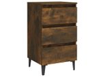 Comodino Con Gambe In Metallo Rovere Fumé 40X35X69 Cm