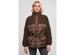 Urban Classics Donna Sherpa Mix Puffer Jacket Marrone - M