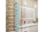 Costway Specchio Led Con Specchio Riscaldante Antiappannamento, Specchio Da Bagno Dimmerabile, Specchio Da Parete 3000K-6000K (80 X 60Cm)