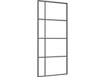 Vidaxl Porta Scorrevole Esg Vetro E Alluminio 90X205 Cm Nero