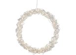 Ghirlanda Led In Metallo Da Appendere 30 Cm - Argento - Ghirlanda Decorativa Illuminata Da Appendere - Decorazione Natalizia Per Porte Con Timer Alimentato A Batteria