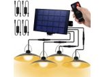 Lampada Solare Da Esterno Luce Solare A Sospensione Con Telecomando IP65 Led Impermeabile Luce A Sospensione Giardino Con 4 Lampade