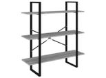 Libreria Grigia Sonoma 100X30X105 Cm In Materiale Ligneo