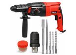 Martello Perforatore / Martello A Percussione 2,4J Vertex 900W | Testa Di Ricambio + 3 Punte + 2 Scalpelli + Arresto Di Profondità + Grasso Lubrificante + Valigetta | Attacco Sds+