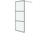 Vidaxl Schermo Doccia Per Cabina Doccia Nero 80X195 Cm Vetro Esg Opaco