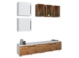 Mobili Tv Arila Rovere Bianco / Miele A. 200 X L. 190 X P. 40 Cm