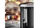 Tresko® Bollitore Per Vin Brulé Nero 6,8L / 1500W Bollitore Per Vin Brulé In Acciaio Inox Produttore Di Vin Brulé Per Bevande Calde Distributore Di Acqua Calda