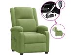 Vidaxl Poltrona Relax Elettrica In Velluto Verde Chiaro