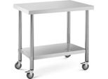 Tavolo Royal Catering In Acciaio Inox Con Rotelle - Premium - 60 X 90 Cm - 145 Kg -