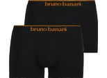 Bruno Banani Boxer Da Uomo, Confezione Da 2 - Accesso Rapido, Pantaloni, Monocolore, Cotone Nero S