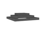 Vidaxl Fioriera Grigia 110X110X27 Cm In Legno Di Pino Massiccio