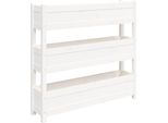 Vidaxl Fioriera Bianca 112X25X104,5 Cm In Legno Di Pino Massiccio
