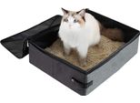 Lettiera Portatile Da Viaggio Lettiera Pieghevole Impermeabile Per Gatti, 55X42,5X13Cm