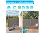 Tenda Laterale Jopassy Tenda Laterale Estensibile In Alluminio Tenda Da Giardino Protezione Dal Sole Protezione Dalla Pioggia 160X600 Marrone