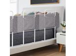 Jopassy Bambino Binario Letto Guardia 100Cm, Protezione Anticaduta Binario Letto Per Bambini Per Letto 5 Fori Protezione Laterale Regolabile 2 Pezzi Grigio