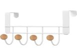 Appendiabiti Da Porta - Bianco - 4 Ganci Per Appendere - Ganci Per Porta - 22 X 12 Cm - Gancio Per Asciugamani - Appendiabiti - Ganci Per Appendere La Porta
